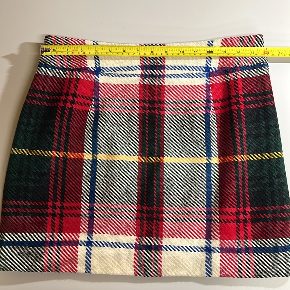 J. Crew Plaid Wool A-line Mini Skirt Size 6 - Picture 6 of 7